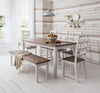 Dining Table and Chairs Dark Pine and White with Extending Table Canterbury