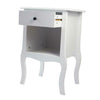 White Bedside Chest Side Table Cabinets Nightstand w/Drawer Bedroom