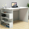 Large White Computer Desk Table Laptop Home Office Shelving Shelves Workstation