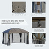 4x3(m) Hardtop Gazebo Aluminium Garden Pavilion w/ Steel Roof Grey