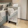 Mirrored Glass Furniture Bedside Table Cabinet 3 Drawers Bedroom NightStand uk