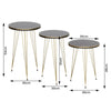 Oval Coffee Table & Set of 3 Round Nested End tables - Gold & Black Marble