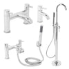 Bathroom Taps Sink Basin Mixer Set Modern MONO Bath Filler Shower Tap Chrome