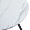 Nest of 2 Round Coffee Tables with Marble Effect Top and Black Metal Legs
