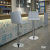 2 × Faux PU Leather Breakfast Bar Stools Home Kitchen Swivel Gas Lift Chair Grey