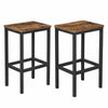 2x Vintage Industrial Bar Stools Chair Retro Kitchen Countertop Wood Seat Metal