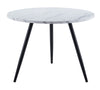 Nest of 2 Round Coffee Tables with Marble Effect Top and Black Metal Legs