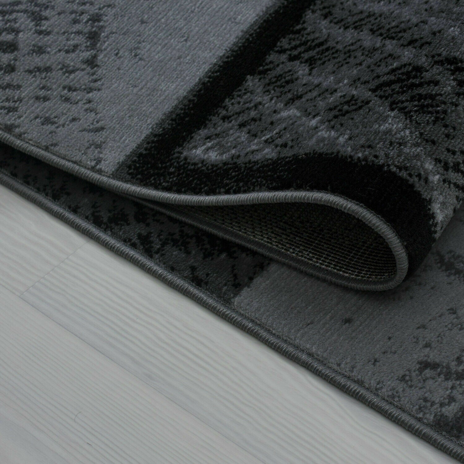 CHECK 8003 MODERN DESIGN RUG BLACK GREY SOFT LARGE FLOOR BEDROOM CARPET RUGS