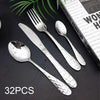 32-Piece Cutlery Set Flatware Stainless Steel Rounded Spoon Edge Dishwasher Safe