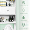 Over Toilet Cabinet Freestanding Washing Machine Rack W/ Open Shelves and Doors