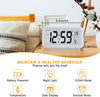 Alarm Snooze Home Desk Clock Smart Night Light Thermometer Digital LED Display