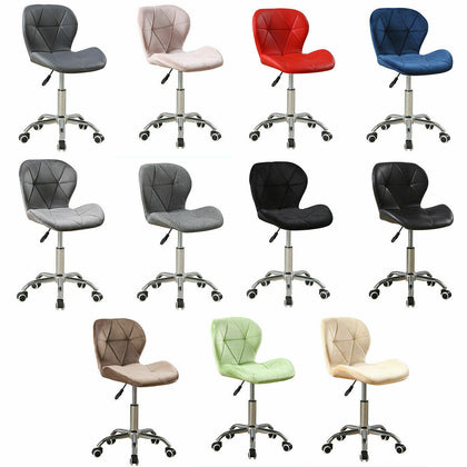 Adjustable Office Chair Cushion 5 Legged Wheels Swivel Computer Desk PU Leather
