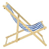 Traditional Stripe Folding Solid Wood Garden Beach Sea Pool Side Chair Deckchair