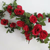 230cm 9 Roses Flowers Heads Silk Ivy Vine Artificial Wedding Windows Hanging DIY