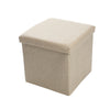 LARGE LINEN FOLDING STORAGE OTTOMAN POUFFE SEAT FOOT STOOL STORAGE BOX GREY