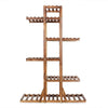Anti-Corrosion Solid Wood 12Pot Plant Stand Flower Pot Shelf Balcony Holder Rack