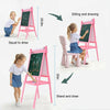 2in1 Children Kids Magnetic Wood Blackboard Whiteboard Easel Paint Drawing Board