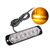 4X 6LED AMBER RECOVERY 12/24V CAR STROBE LIGHTS ORANGE GRILL BREAKDOWN FLASHING