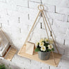 1/2X Wooden Hanging Rope Shelf Wall Mounted Floating Shelf Storage Rustic