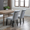 2x Velvet Dining Chair with Knocker/Ring Back Dining Room Kitchen Chairs Grey