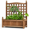 Garden Wooden Lattice Planter Flowerpot Trellis Climbing Rectangular Plant Box