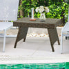 Outdoor Patio Rattan Wicker Coffee Table Poolside Garden Folding Side End Table