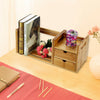 Desktop Bookshelf Extendable Display Shelf Rack Bookcase Office Desk Organizer