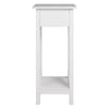 Tall Narrow Bedside Table White Wood 1 Drawer Bed Sofa Side Cabinet Nightstand