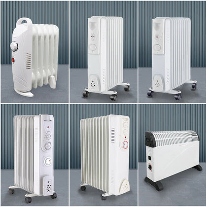 Oil Filled Radiator Heater Electric With Timer 3 Heat Thermostat Portable White