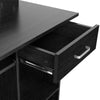 UK Adjustable Computer Desk Keyboard 1 Drawer Shelf MDF PC Compartment Black