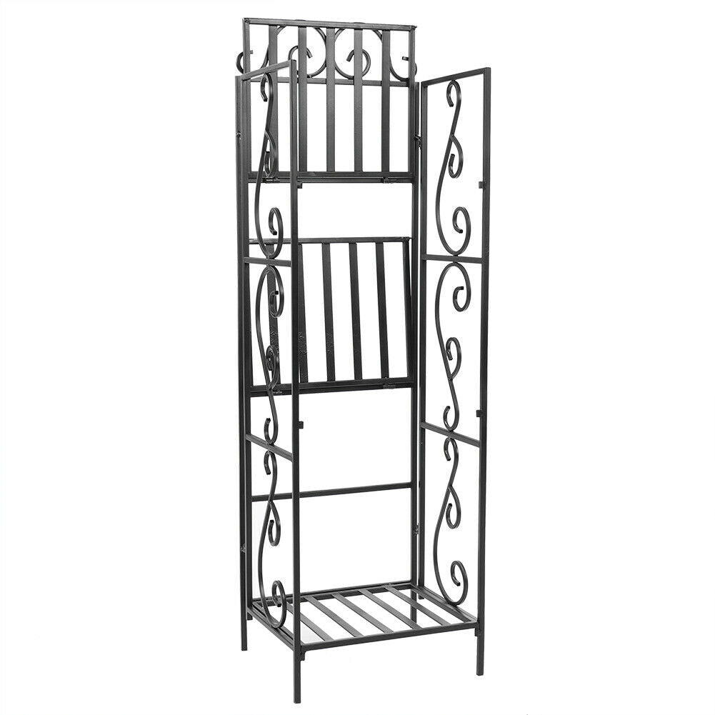 4 Tier Metal Bookcase Bookshelf Shelving Storage Rack Corner Organizer Shelf