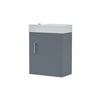 Compact 400mm Basin Vanity Unit Grey Wall Hung Bathroom Sink & Tap Set |Nanuya