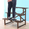 Flower Steps 3 Tier Wooden Plant Ladder Stand Lightweight Wood Garden In/Outdoor