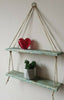 Rustic Vintage Shelves Handmade Wooden Natural Wood Floating Hanging Rope Shelf