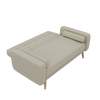 Modern 3 Seater Fabric New Foam Sofa Bed Wood Legs Double Beds with 2 Cushions
