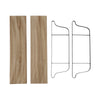 2 Tier Wood Shelves Wall Mounted Floating Shelf Metal Hanging Storage Rack Unit