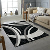 GREY BLACK MODERN DESIGN RUG SOFT LARGE LIVING ROOM FLOOR BEDROOM CARPET RUGS