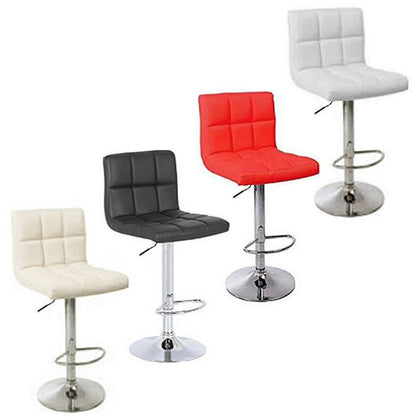 Cuban Bar Stools Faux Leather Gas Lift Modern Breakfast Kitchen Barstool Swivel