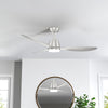 Modern 52" LED Ceiling Fan with Dimmable Light Reversible Blades 6 Speed Silver