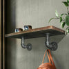 2PC Pipe Shelf Brackets Industrial Iron Rustic Wall Floating Shelves Supports UK