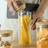 Set of 4 Glass Jar Borosilicate Storage Container Food Rice Pasta Jars 4.8L All