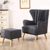 Occasional Chesterfield Tub Chair Upholstered Wing Backed Armchair Lounge Fabric