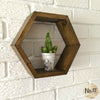 Handmade Wooden Hexagon Shelf/ Walnut