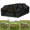 210D 8 Seater Black Picnic Patio Table Heavy Duty Polyester Cover Waterproof .、