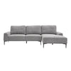 Modern Grey L-Shaped Corner Sofa 2 Seater Armchair Couch With Footstool Relaxing