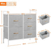 Fabric Chest of Drawers Storage Cabinet Unit Metal Frame Bedside End Table Gray