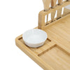 Large Natural Bamboo Cheese Board Set includes 4 Cheese Knives Cutting & Serving