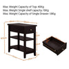 Narrow Bedside Table with Drawer, 3-Tier Nightstand Side Table for Small Space