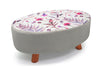 Large Footstool Luxury Upholstered Fabric Foot Rest Ottoman Decor with Legs