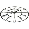 60cm Large Metal Skeleton Indoor Garden Wall Clock Big Roman Numerals Open Face